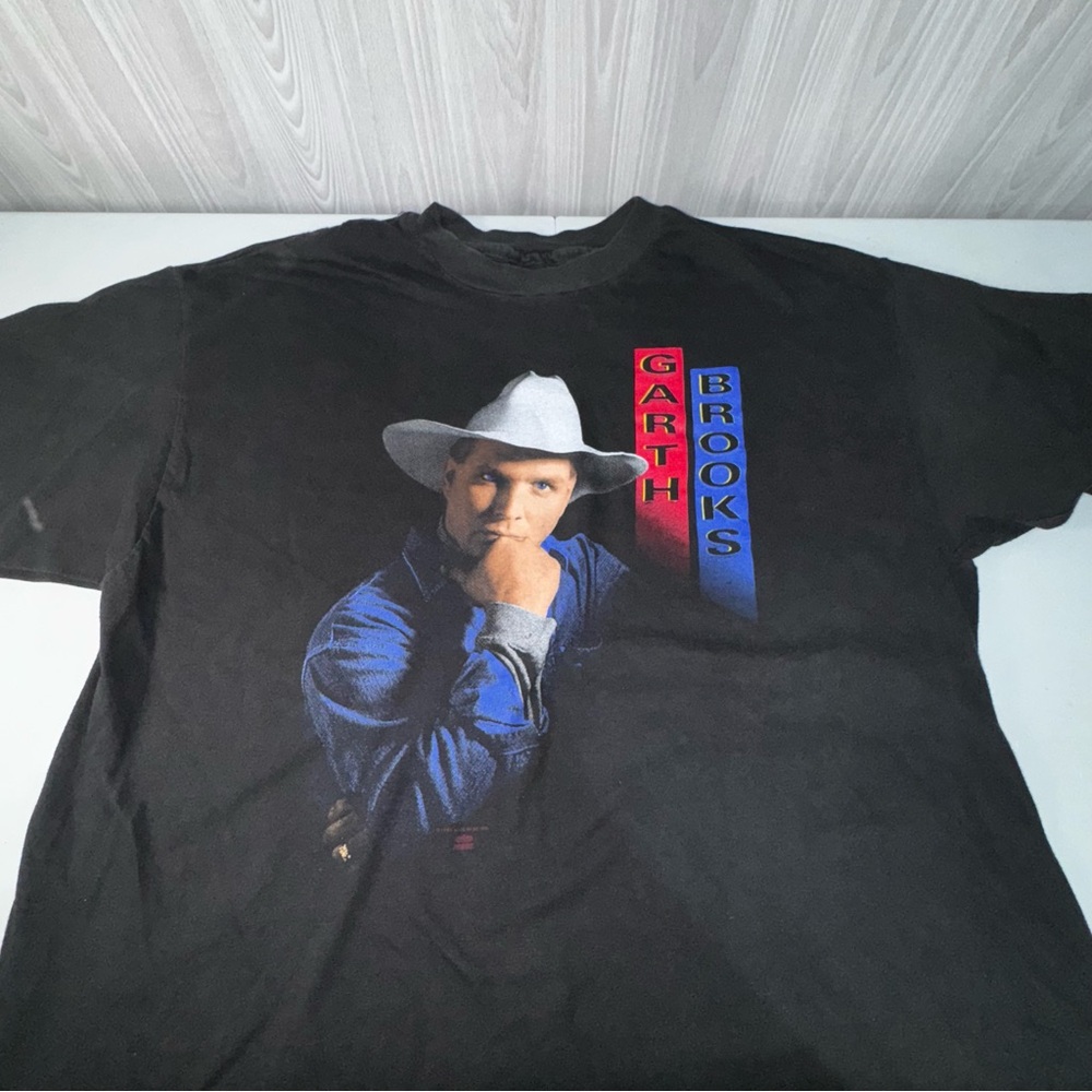 Garth Brooks 1992 Vintage Hanes Single Stitch Black T-Shirt Men's VTG